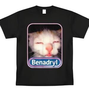 Benadryl Meme Cat Benny T-Shirt, Gen Z Humor, Meme Unisex T Shirt